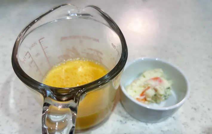 『ポテサラ玉子焼き』の材料写真（撮影：エニママ）