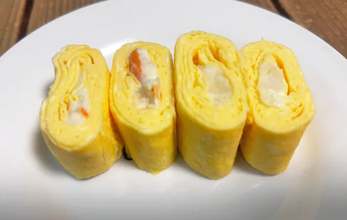 『ポテサラ玉子焼き』の完成写真（撮影：エニママ）