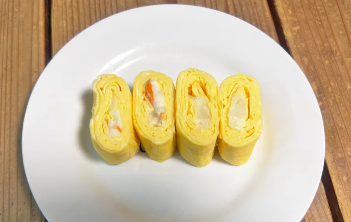 『ポテサラ玉子焼き』の完成写真（撮影：エニママ）