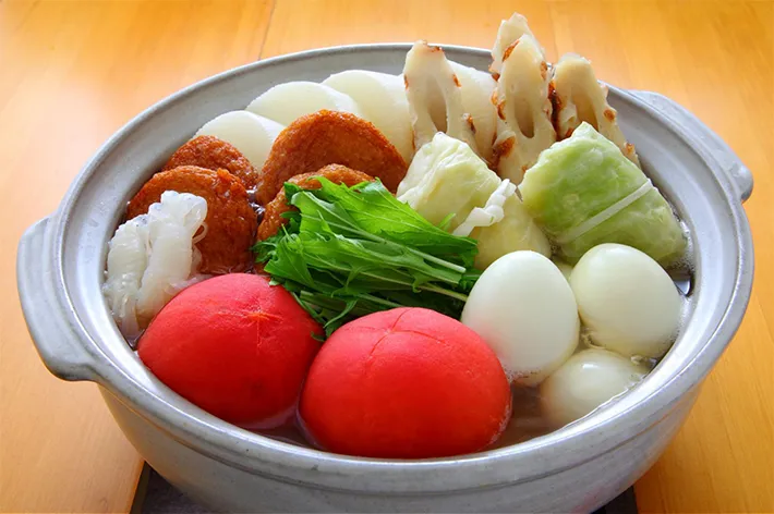 『トマトと水菜のおでん』の写真