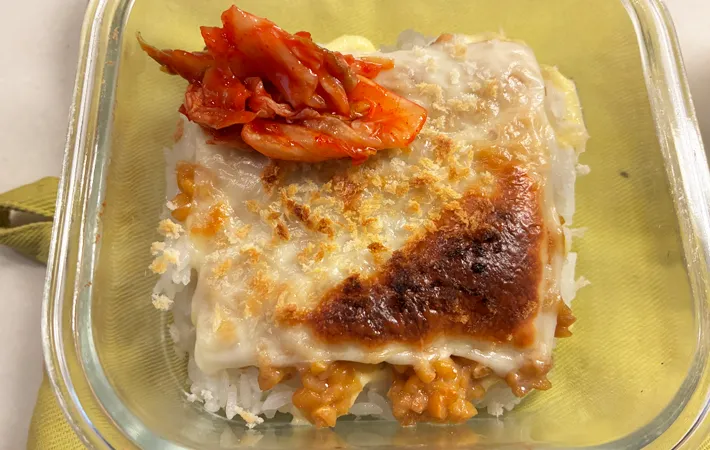 『納豆ドリア』の完成写真（撮影：エニママ）