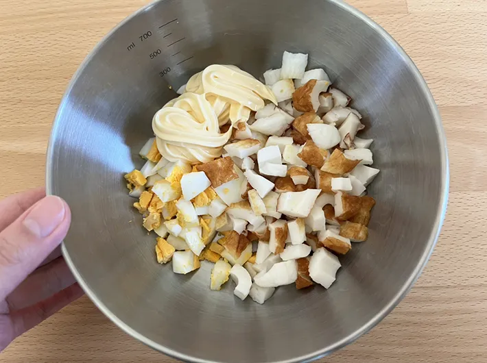 『ちくたまサンド』の調理写真（撮影：grapeフード編集部）