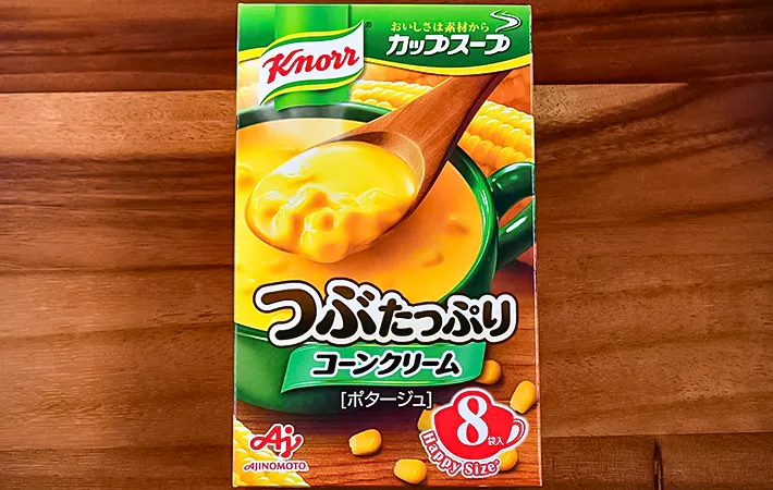 『コーンポタージュ餅』の材料の写真（撮影：小泉明代）