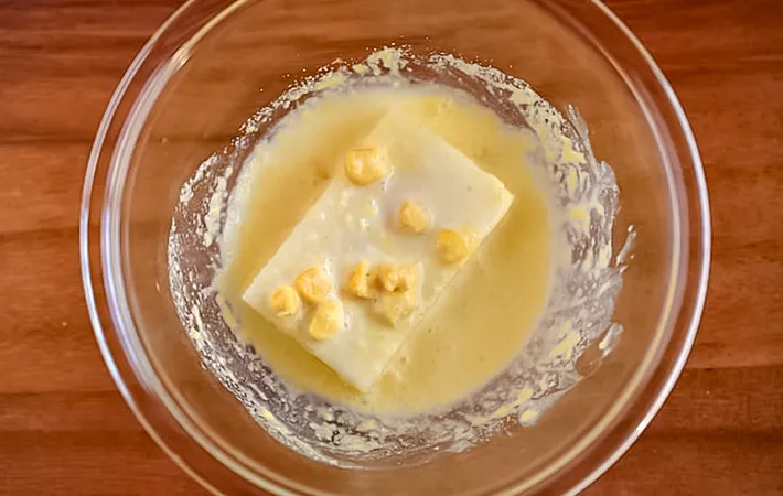 『コーンポタージュ餅』を作る写真（撮影：小泉明代）