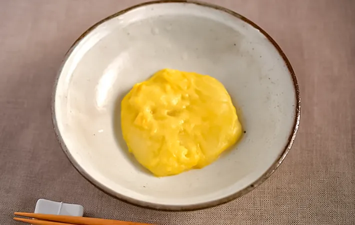 『コーンポタージュ餅』の完成写真（撮影：小泉明代）