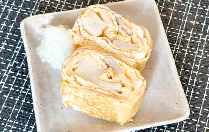 『餅の玉子焼き』の完成写真（撮影：キジカク）