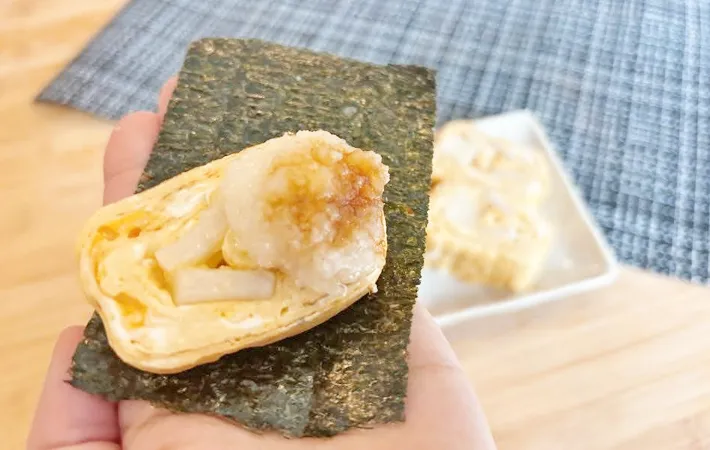 『餅の玉子焼き』の完成写真（撮影：キジカク）