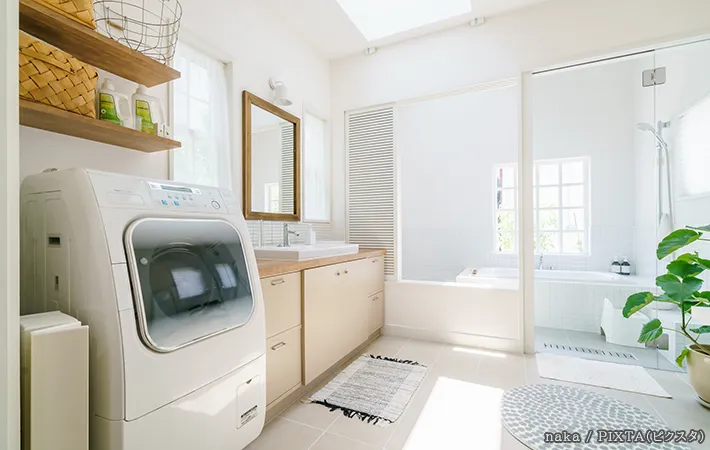 洗濯機と浴室の写真