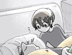 愛猫との日常を描いた漫画の写真