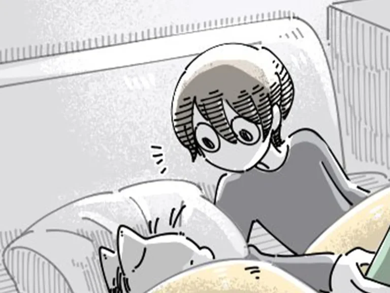 愛猫との日常を描いた漫画の写真