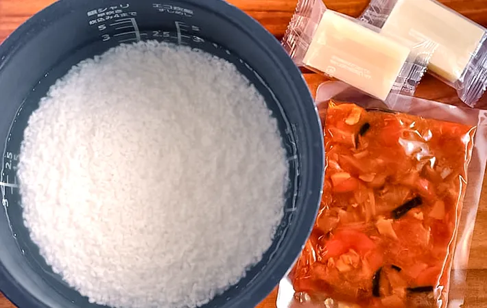 3合分の水加減をした写真（撮影：小泉明代）