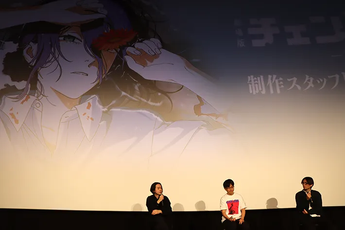 チェンソーマンのトークショーに登壇した制作陣の写真（撮影：grapeマンガ編集部）