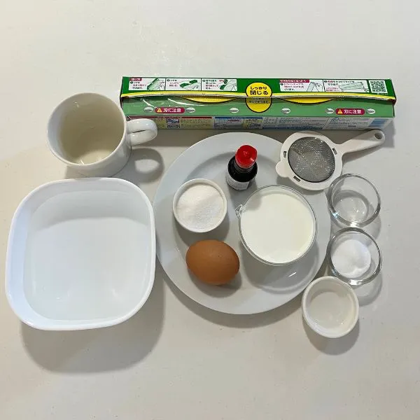 プリンの材料の写真（撮影：grape編集部）