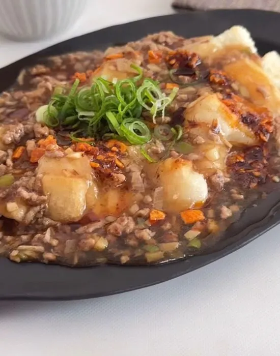 完成した麻婆揚げ餅