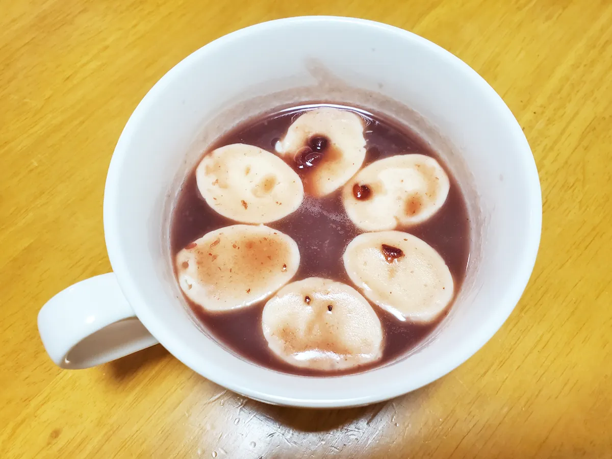 『さけるチーズしるこ』の完成写真（撮影：エニママ）