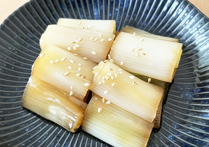 『ネギの照り焼き』の調理写真（撮影：grapeフード編集部）