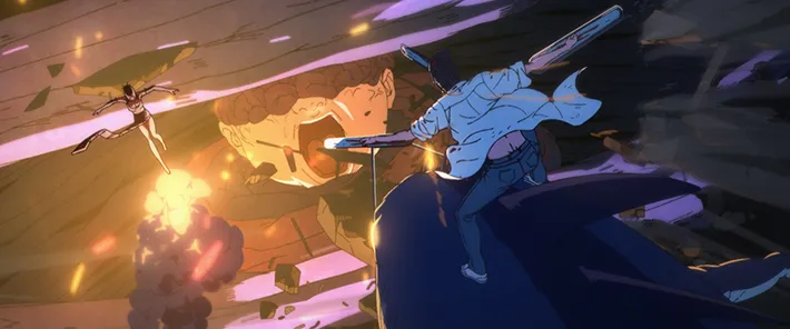 チェンソーマンのバトルシーンの写真