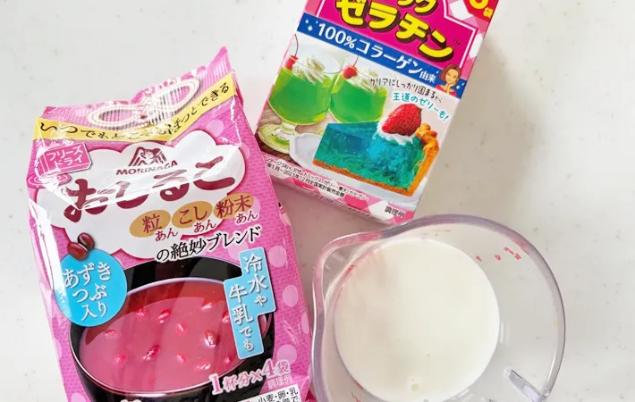 『おしるこフリーズドライあずきアイス』の材料写真（撮影：エニママ）