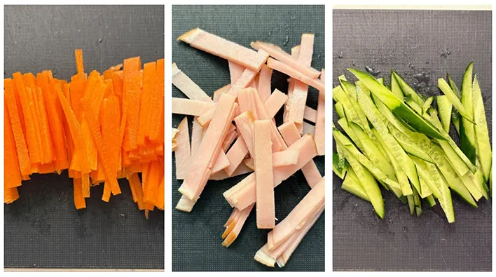細切りにした具材の写真’（撮影：エニママ）