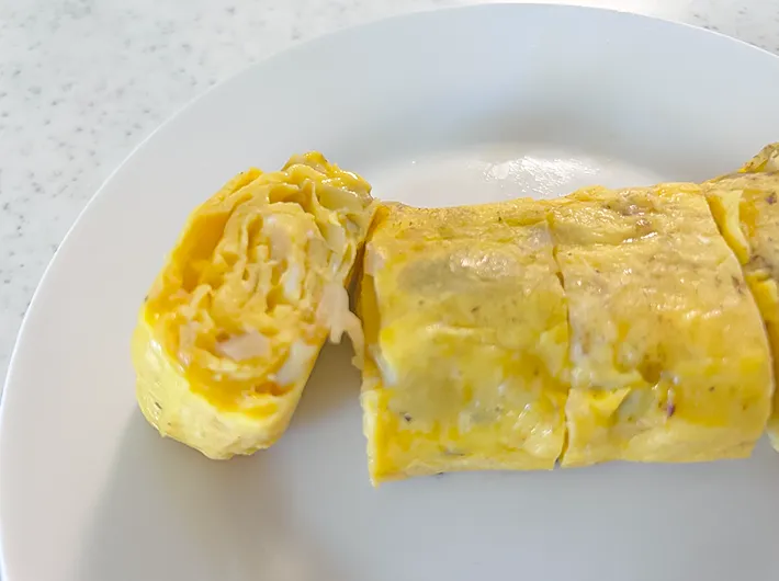 『ザーサイ入り玉子焼き』の完成写真（撮影：エニママ）