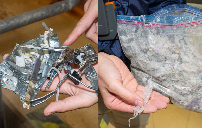 金属とビニールの写真