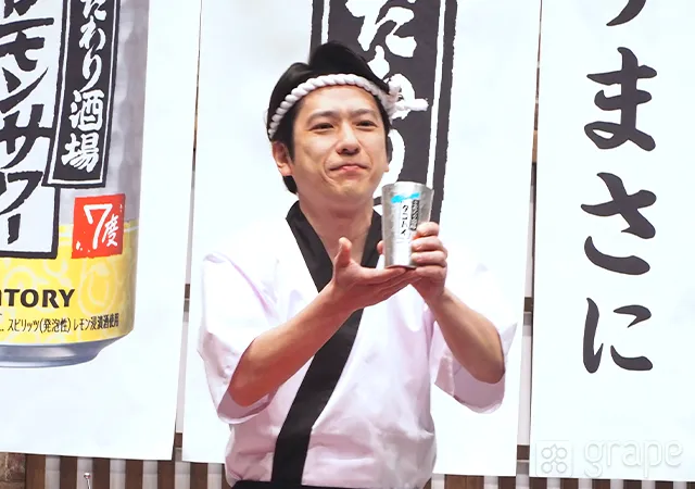 『こだわり酒場』の新CM発表会に登壇した二宮和也さん（撮影：grape芸能編集部）