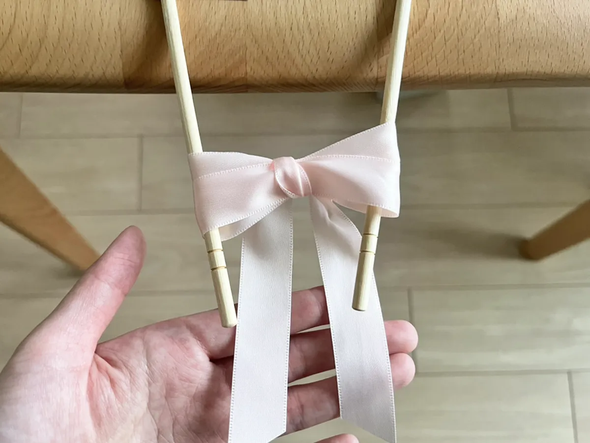 リボン作りの手順写真（撮影：grapeライフハック編集部）