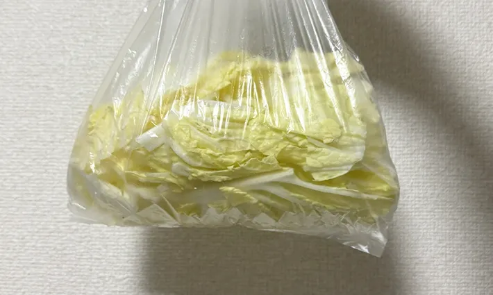 うどんスープで作る白菜の浅漬け（撮影：grapeフード編集部）