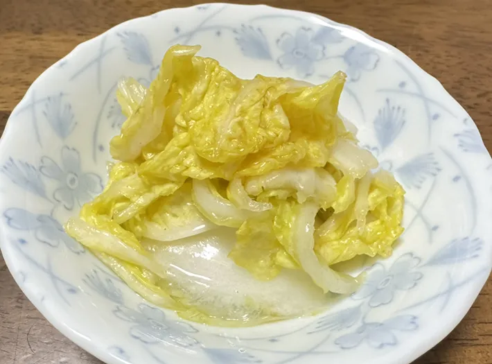うどんスープで作る白菜の浅漬け（撮影：grapeフード編集部）