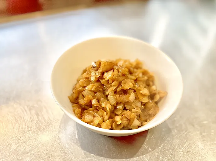 完成した『飴色タマネギ』の写真