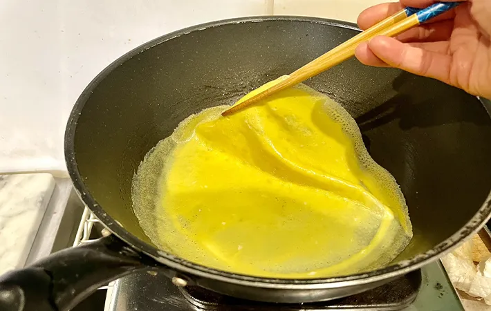 『薄くても破れない薄焼き卵』の作り方の写真
