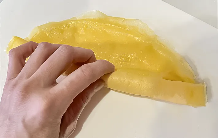 完成した『薄くても破れない薄焼き卵』の写真