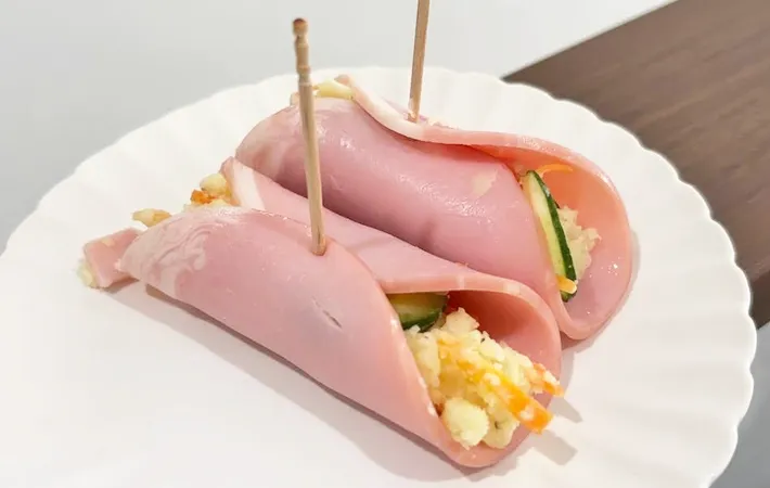 『ポテサラのハム巻きサラダ』の完成写真（撮影：キジカク）