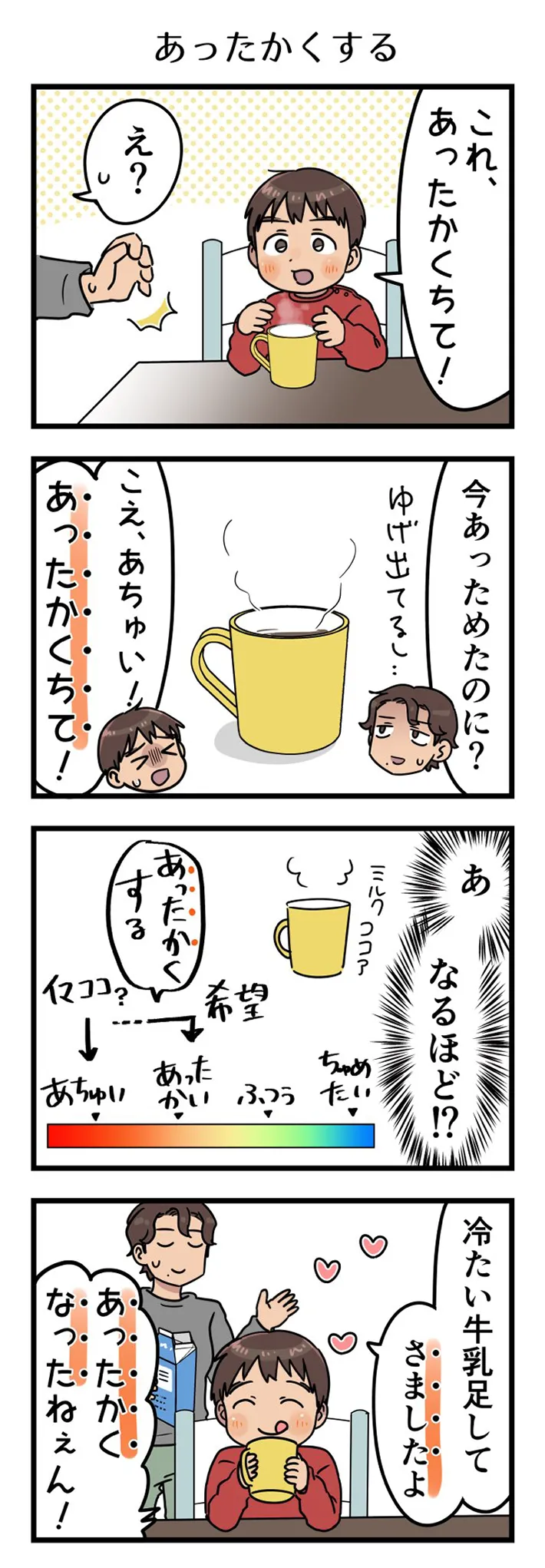 父親が4歳の息子に混乱させられたエピソードを描いた漫画の写真