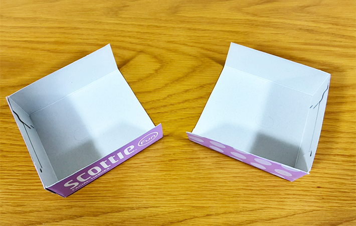 箱ティッシュで収納箱を作る裏ワザ写真（撮影：grapeライフハック編集部）