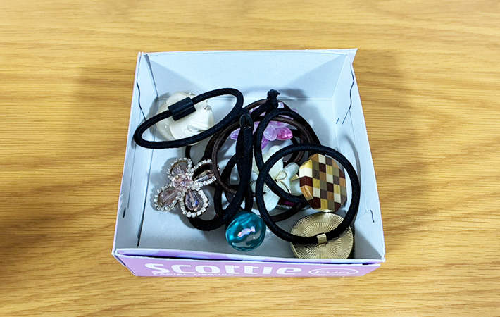 箱ティッシュで収納箱を作る裏ワザ写真（撮影：grapeライフハック編集部）