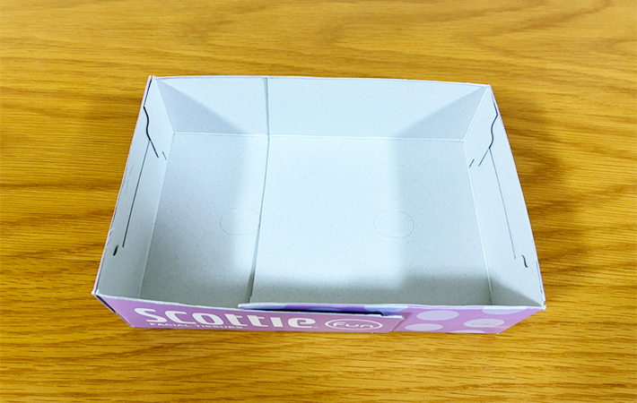 箱ティッシュで収納箱を作る裏ワザ写真（撮影：grapeライフハック編集部）