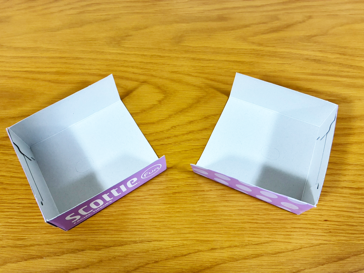 箱ティッシュで収納箱を作る裏ワザ写真（撮影：grapeライフハック編集部）