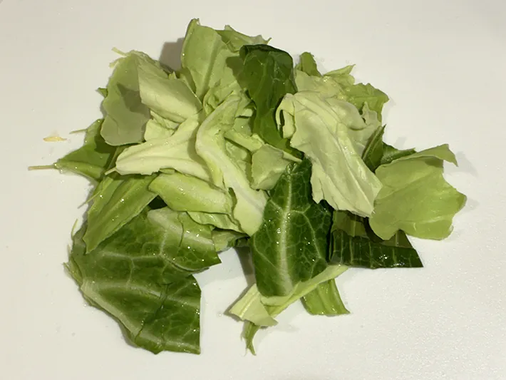 手でちぎったキャベツの写真（撮影：grape編集部）