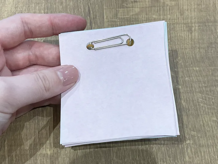 完成したメモパッドの写真（撮影：grapeライフハック編集部）