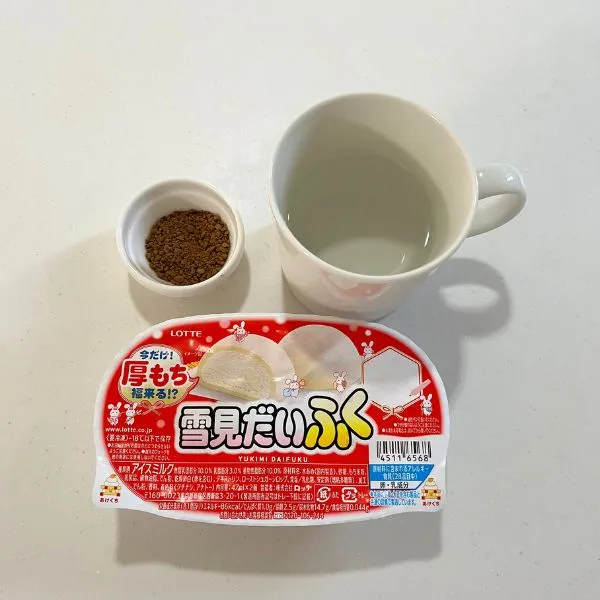 『雪見だいふく』×コーヒーの材料（撮影：grapeフード編集部）