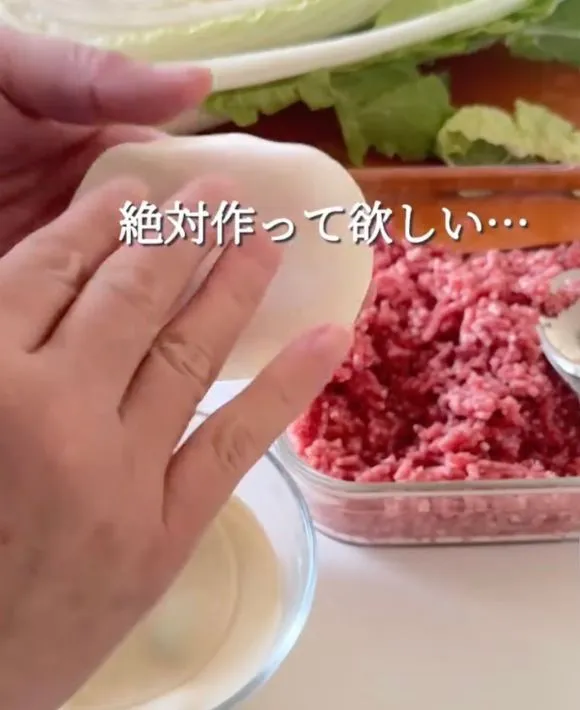 餃子の皮をかぶせた写真