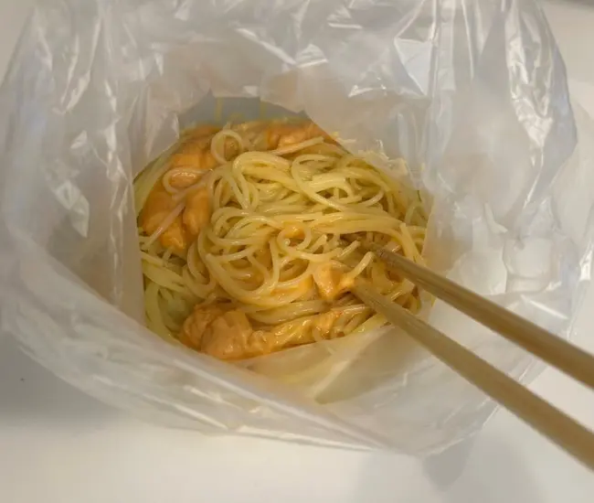 加熱後のパスタ（撮影：grapeフード編集部）