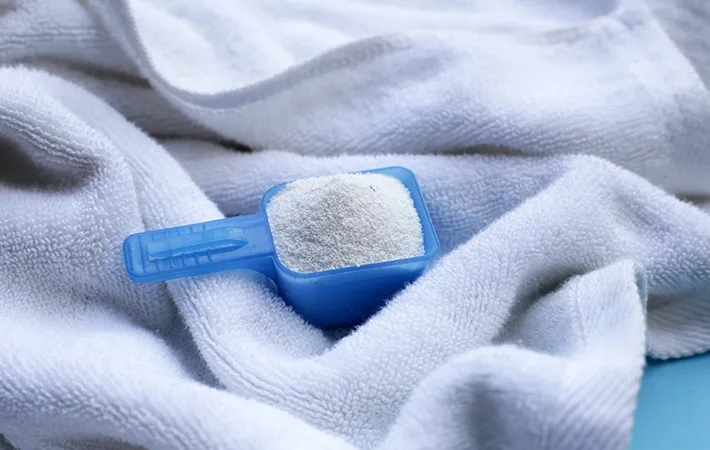 タオルと洗剤の写真