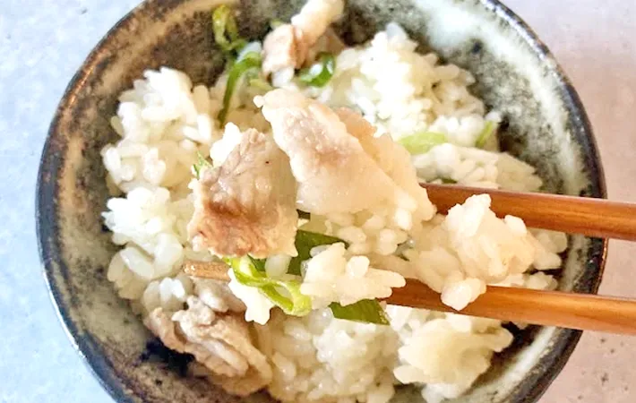 『長ネギの炊き込みご飯』の完成写真（撮影：エニママ）
