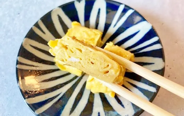 『丸いフライパンで玉子焼き』の完成写真（撮影：エニママ）