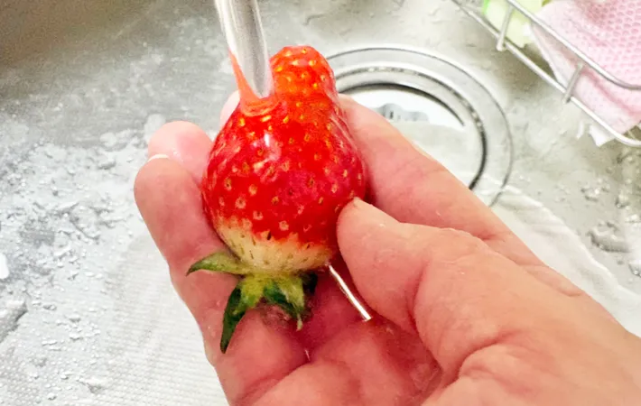 『イチゴ練乳アイス』を作る写真（撮影：エニママ）