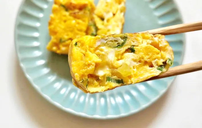 『たくあん入りの玉子焼き』の完成写真（撮影：エニママ）