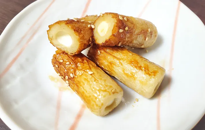 『「さけチー」入り甘辛ちくわ』の完成写真（撮影：エニママ）