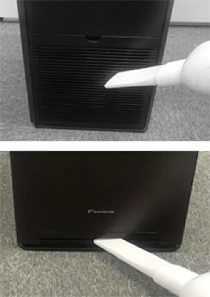 掃除機でメンテナンスする写真